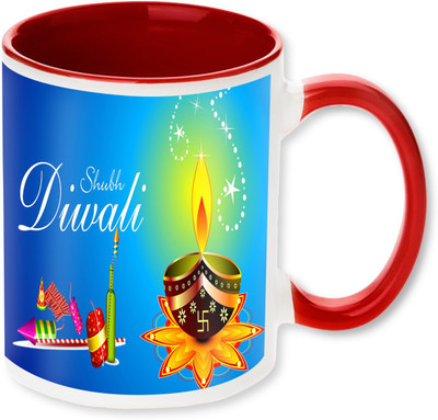 

Heyworlds happy diwali gifts 28 Ceramic Mug(325 ml), Multicolor