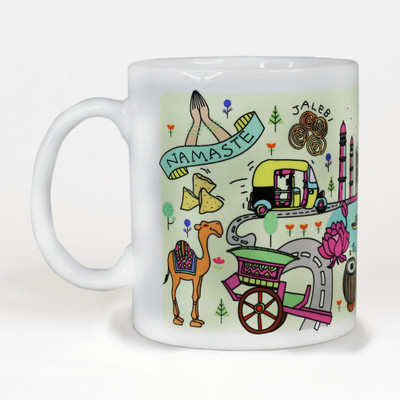 

Chumbak Namaste India Ceramic Mug, Multicolor