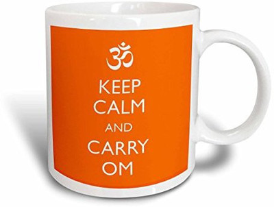 

3dRose mug_159552_2 Keep Calm and Carry Om Yoga Meditation, Ceramic, 15-Ounce Ceramic Mug(60 ml), Multicolor
