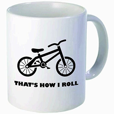 

Rikki Knight Knight This Is How I Roll, Biking Funny Quotes Ceramic Coffee, 11 oz, White Ceramic Mug(60 ml), Multicolor