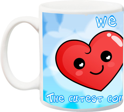 

ME&YOU Valentine's,Anniversary Gift;The Cutest Couple Printed Ceramic Mug(325 ml), Multicolor