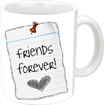 

Raj Laxmi Friends Forever Simple Sketch White Ceramic Ceramic Mug(3.5 ml), Black