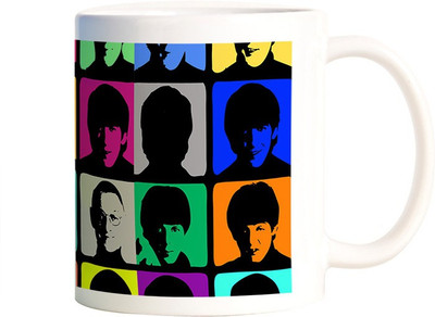 

Rangeele Inkers The Beatles pop Art Ceramic Mug(300 ml), Multicolor