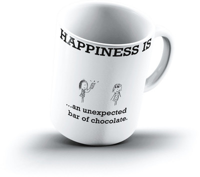 

Ucard Happiness Is1431 Bone China, Ceramic, Porcelain Mug(325 ml), Multicolor