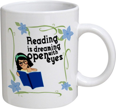 

Disginer Cases Reading Is Dreaming Open With Eyes - MyBestow White Plain Coffee Ceramic Ceramic Mug(320 ml), Multicolor