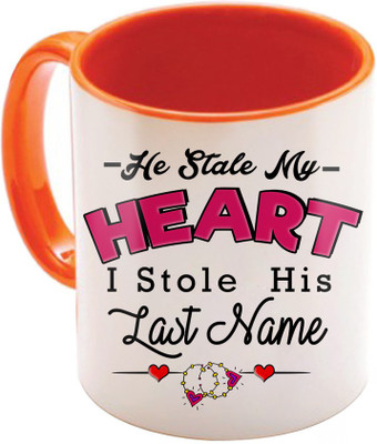 

SKY TRENDS Valentine Gift for Girlfriend Love Printed I Love U Forever Perfect for Her Him Wife Fiance Anniversary And Birthday STGD219 Ceramic Mug(325 ml), Orange