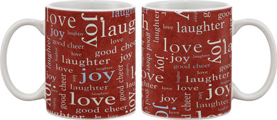 

Artifa Love And Joy Pattern Porcelain, Ceramic Mug(350 ml), Multicolor