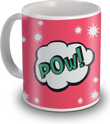 

SKY TRENDS Pow star White Colour Ceramic Mug(350 ml)