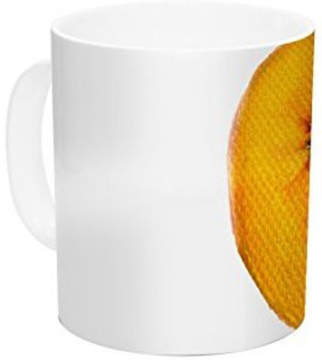 

Kess InHouse InHouse Theresa Giolzetti Peach Orange White Ceramic Coffee, 11 oz, Multicolor Ceramic Mug(60 ml)