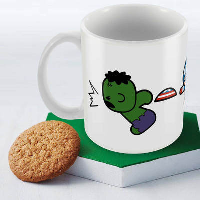 

Posterboy Captain America - Hulk Officially Licensed Ceramic Mug(350 ml), Multicolor