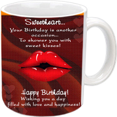 

Raj Laxmi Happy B'day With Juicy Lips White Ceramic Ceramic Mug(3.5 ml)