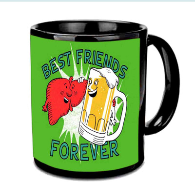 

Raj Laxmi Friend Forever Black Ceramic Mug(3.5 ml)