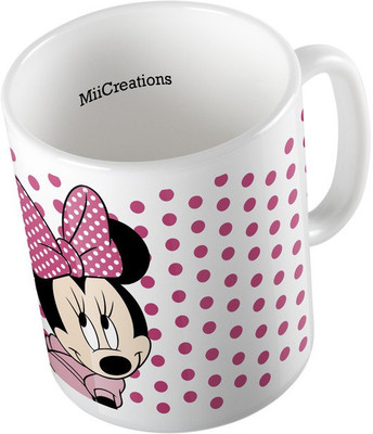 MiiCreations Printed ,Minnie Mouse Ceramic Mug(325 ml), Multicolor