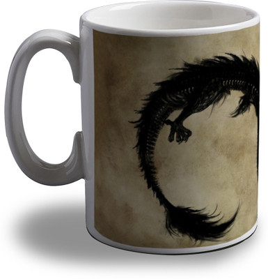 

Artifa Artistic Dragon Design Porcelain, Ceramic Mug(350 ml), Multicolor