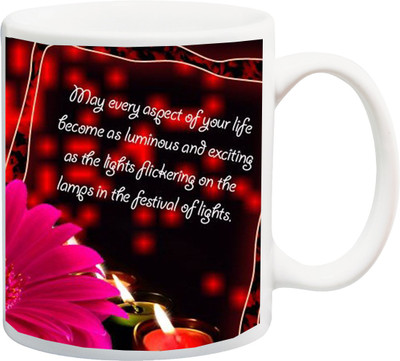 

ME&YOU Best Wishes for Diwali; Shubh Deepawali Greetings Ceramic Mug(325 ml), Multicolor