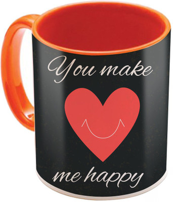 

SKY TRENDS Valentine Gift for Girlfriend Love Printed I Love U Forever Perfect for Her Him Wife Fiance Anniversary And Birthday STGD166 Ceramic Mug(325 ml), Orange