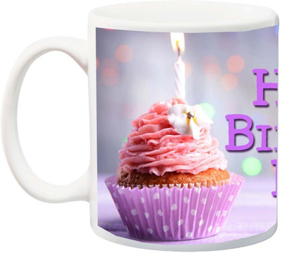 

ME&YOU Gift for Mummy/mother/mum;Happy Birthday Mom Cake HD printed Ceramic Mug(325 ml), Multicolor