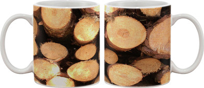 

Artifa Wood Design Porcelain, Ceramic Mug(350 ml), Multicolor