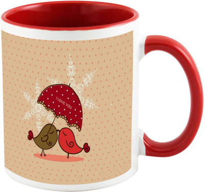 

AllUPrints Beautiful Valentines Day Gift Red Ceramic Mug(325 ml)