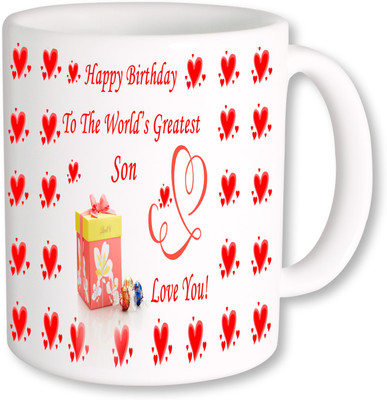 

PhotogiftsIndia Worlds Greatest Son Coffee Ceramic Mug(350 ml), Multicolor