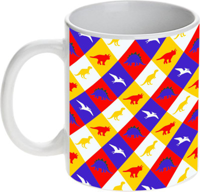 

Prithish Dinosaur Design 1 Ceramic Mug(330 ml), Multicolor