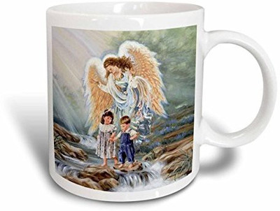 3dRose Guardian Angel, 15-Ounce Ceramic Mug(60 ml), Multicolor