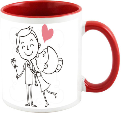 

AllUPrints Grow Old With Me Red Ceramic Mug(325 ml)
