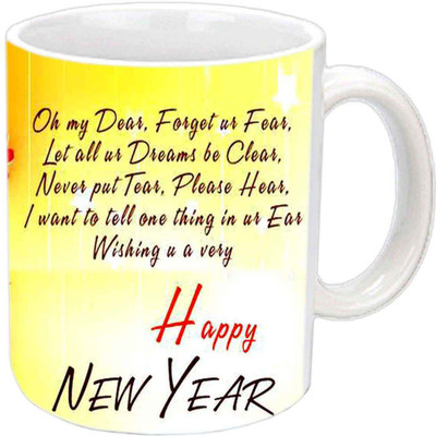 

Raj Laxmi New year qoute white Ceramic Mug(350 ml)