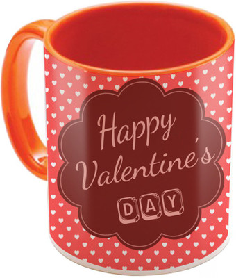 

SKY TRENDS Valentine Gift for Girlfriend Love Printed I Love U Forever Perfect for Her Him Wife Fiance Anniversary And Birthday STGD062 Ceramic Mug(325 ml), Orange
