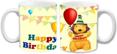 

Empression Happy Birthday WHTA75 Ceramic Mug(325 ml), Multicolor