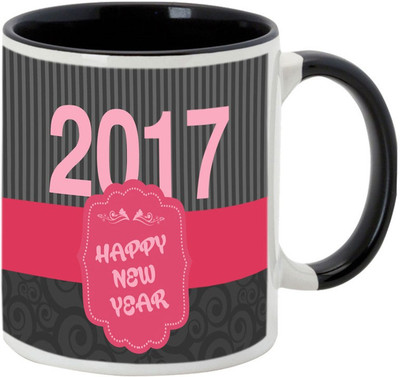 

AllUPrints Have A Smiling New Year Black Ceramic Mug(325 ml)