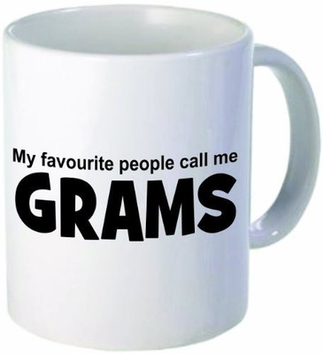 

Rikki Knight LLC Knight 'My Favorite People Call Me Grams' Quote Black Design Ceramic Coffee, 11 oz Ceramic Mug(60 ml), Multicolor