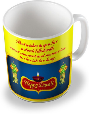 

SKY TRENDS sky trends # D017 diwali gift set Ceramic Mug(325 ml), White