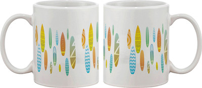 

Artifa Surfboard Pattern Porcelain, Ceramic Mug(350 ml), Multicolor