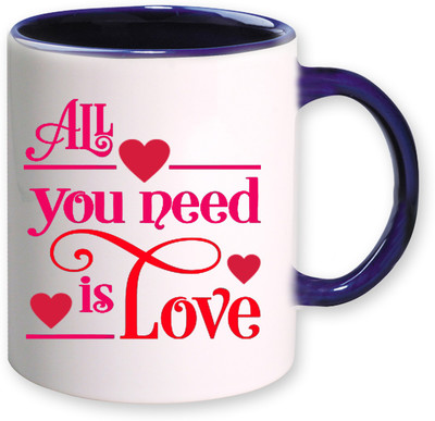 

Heyworlds all you need is love valentine gifts 0154 Ceramic Mug(325 ml), Multicolor