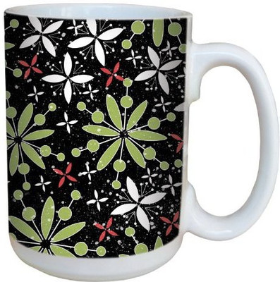 

Tree-Free Greetings Greetings 79318 Retro Snowflakes by Debbie Mumm Ceramic with Full-Sized Handle, 15-Ounce Ceramic Mug(60 ml), Multicolor