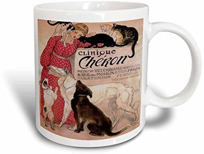 

3dRose Vintage Art Nouveau Clinique Cheron Paris France Poster Ceramic, 11-Ounce Ceramic Mug(60 ml), Multicolor