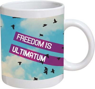 

Disginer Cases Freedom Is Ultimatum - MyBestow White Plain Coffee Ceramic Ceramic Mug(320 ml), Multicolor