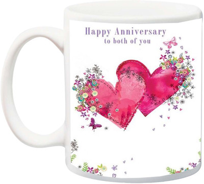 

ME&YOU Gift for Husband/Wife/Mom/Dad/Couples/Lover;Happy Anniversary to both of you Ceramic Mug(325 ml), Multicolor