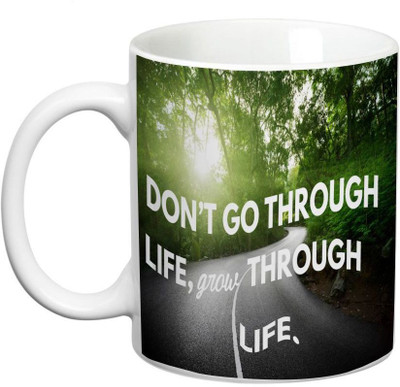 

Prithish Grow Through Life Ceramic Mug(330 ml), Multicolor