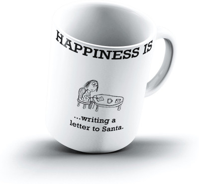 

Ucard Happiness Is1350 Bone China, Ceramic, Porcelain Mug(325 ml), Multicolor