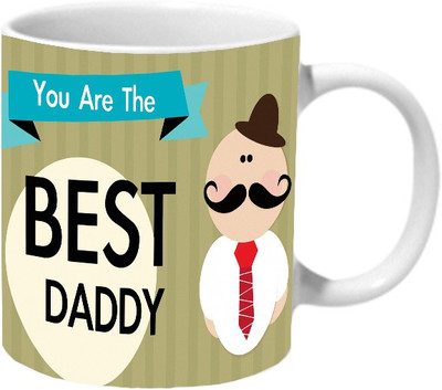 

Mooch Wale You Are The Best Daddy Ceramic Mug(325 ml), Multicolor