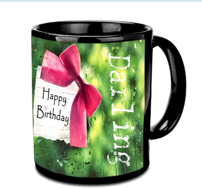 

Raj Laxmi Happy B'day Darling Black Ceramic Mug(3.5 ml)