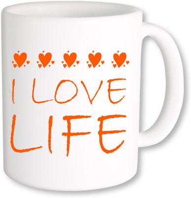 

PhotogiftsIndia I Love Life Ceramic Mug(325 ml), Multicolor