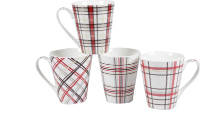 

Sivica M805 Ceramic Mug(400 ml, Pack of 4), White