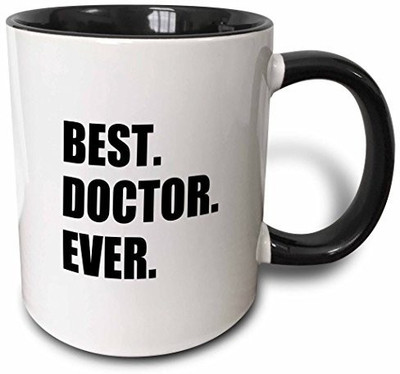 

3dRose mug_179775_4 Best Doctor Ever Fun Job Pride Gift for GPs, Specialist Drs and PhDs Two Tone Black, 11 oz, Black/White Ceramic Mug(60 ml), Multicolor