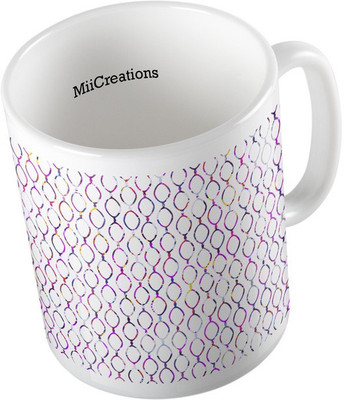 

MiiCreations Printed Colorful Circle Pattern Ceramic Mug(325 ml), Multicolor