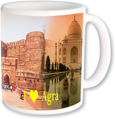 

PhotogiftsIndia I Love Agra With Fort Ceramic Mug(325 ml), Multicolor