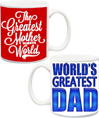 

ME&YOU Gift for Daddy Ceramic Mug(325 ml, Pack of 2), Multicolor