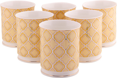 

Lemon Tree ONMCup108 Bone China Mug(180 ml, Pack of 6), Yellow